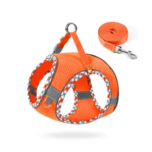 Breathable Mesh Pet Harness And Leash Set Reflective Anti-Escape Vest Style Small Dog And Cat Walking Supplies