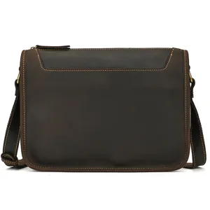 Vintage Genuine Leather Men Messenger Bag Retro Crazy Horse Cowhide Shoulder Bag Casual Business Crossbody Bag for Men