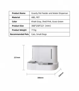 Distributeur automatique de nourriture et d'eau 2 en 1 pour chats et petits chiens.