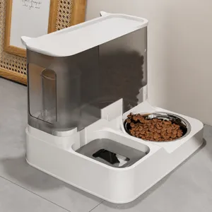 Distributeur Automatique de Nourriture et d'Eau pour Animaux de Compagnie Grande Capacité Ensemble de Bol pour Chats et Chiens