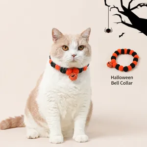 Halloween Huisdier Halsband Pompoen Bel Pompon Ketting Elastische Halsband Voor Katten Honden Festival Feest Huisdier Accessoires