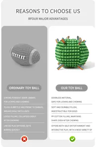 Durable plush dog toy interactive chew ball for pet training and teeth cleaning play.