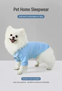 Süßer blauer Haustier-Pyjama für kleine Hunde, leichter und weicher Stoff für Frühling Herbst.