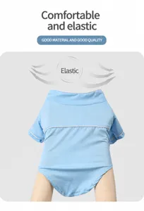 Weiche und bequeme Haustier-Pyjamas für kleine Hunde, atmungsaktive blaue Hundekleidung