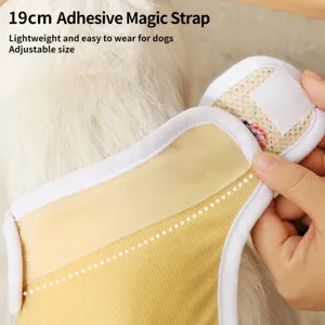 Hondensanitaire broek met verstelbaar 19 cm handig klittenband en ademende huisdierluier.