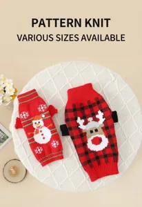Christmas pet sweater cute knitted puppy clothes winter warm apparel for small dogs