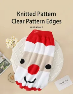 Detailed view of the cute Christmas pet sweater for small dogs and cats, soft knit material.