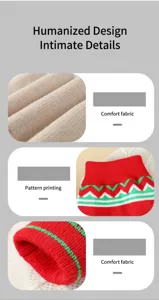 Detailed view of the Christmas pet dog sweater, featuring soft knit fabric and cozy design.