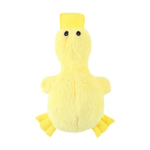 Cute Animal Shape Plush Duck Squeaky Toy Interactive Chewing Teething Toy For Dogs Pet Supplies Daily Play