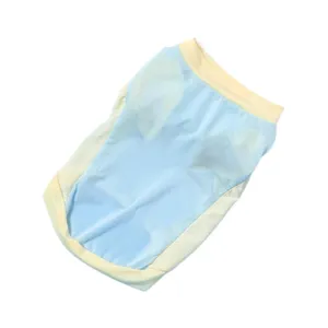 Summer pet cooling vest breathable mesh dog clothes cute thin cat apparel light blue