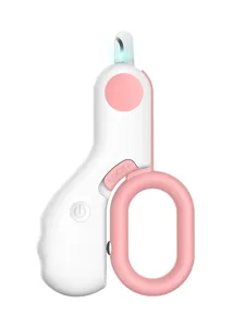 Mini LED pet nail clipper with blood line light, electric cat and dog claw trimmer tool.