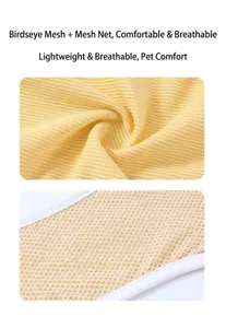 Breathable mesh fabric detail close-up for dog physiological pants, soft and comfortable.