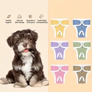 Female Dog Physiological Pants Breathable Mesh Pet Sanitary Diapers Reusable Puppy Period Underwear Pet Apparel