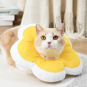 Cute flower shaped soft cat recovery collar adjustable Elizabethan cone for pet protection