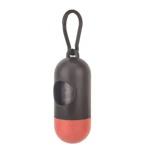 Draagbare capsule hondenpoepzakjes dispenser detail, duurzame plastic houder voor huisdieren.