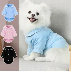 Haustier Schlafanzug Kleine Hunde Katzen Kleidung Süße Knopf Revers Nachtwäsche Frühling Herbst Weich Baumwollmischung Atmungsaktiv Welpen Pyjama