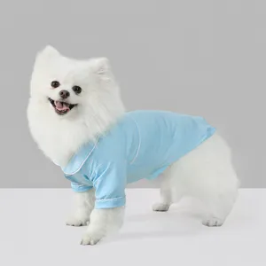 Süße Haustier Pyjamas für kleine Hunde, hellblaue Frühlings- und Herbstkleidung, weich und bequem.