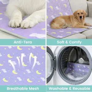Waschbare Hunde Urinmatte wasserdichte wiederverwendbare Haustier Trainingsmatte mit Mond Design