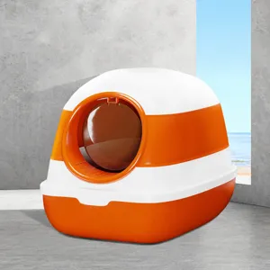 Caja de Arena para Gatos Plegable y Cubierta Gran Baño Cerrado para Mascotas con Desodorante y Diseño Antisalpicaduras