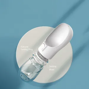 Portable pet water bottle for dog walking outdoor travel, leak-proof dog water dispenser.