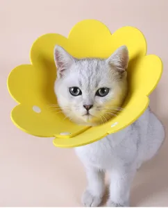 Süße gelbe Blumen Haustier Halsband Katzenkegel weich Anti-Biss Schutz für kleine Hunde Katzen