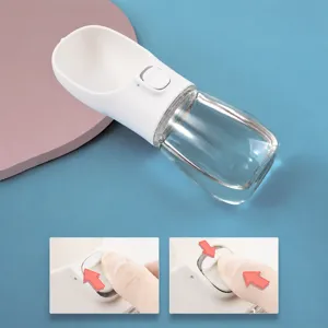 Portable dog water bottle for travel, leak-proof pet outdoor drinking dispenser for pets.