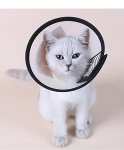 Haustier Schutzkragen Katze Hund Anti-Lecken Kegel Halskrause transparent atmungsaktiv Zubehör