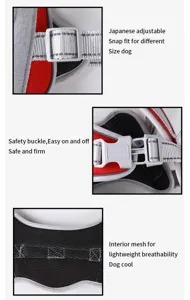 Adjustable reflective dog chest harness for medium and large dogs pet walking supply detail