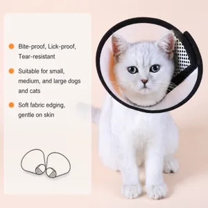 Transparenter Haustier Halskragen Anti-Lecken Katzen Hunde Schutzhalsband weicher Rand