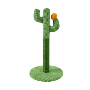 Cactus Cat Scratching Post Sisal Rope Cat Scratcher Cute Plant Climbing Frame Interactive Pet Toy For Cats