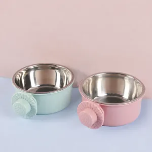 Hängender Edelstahlnapf für Haustiere mit abnehmbarem Design, leicht zu reinigen, ideal für Hunde.