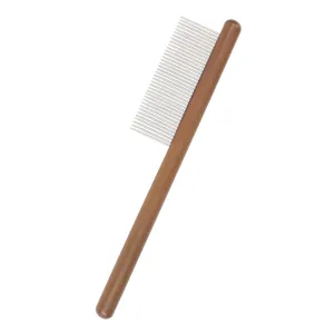Wooden Handle Stainless Steel Pet Grooming Comb Cat Dog Flea Removal Tool