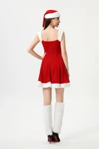Sexy Christmas Santa dress costume for women party holiday back view display detail