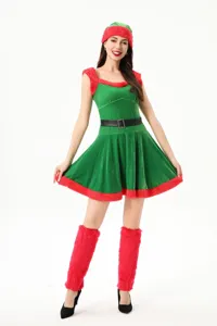 Sexy Christmas elf costume dress for women, perfect for holiday party cosplay and events.