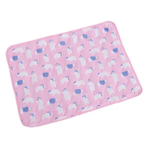 Cooling pet mat detail featuring cute polar bear print, ideal for dogs and cats summer comfort.