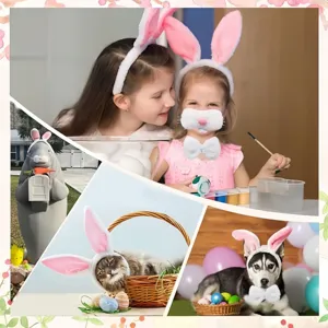 Cerchietto con orecchie da coniglio in peluche simpatico accessorio capelli bambini adulti