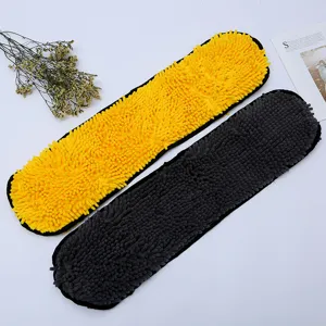 Toalla de baño para mascotas de chenilla microfibra súper absorbente secado rápido guante amarillo gris