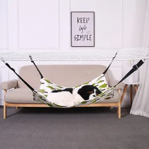 Doppelte Haustierhaengematte verstellbare Katze Hund Haengende Bett mit Netz und Stoff