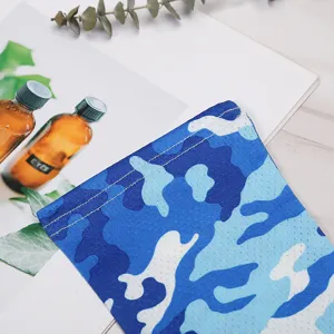 Blue camouflage sun protection arm sleeves for outdoor sports and summer cooling.