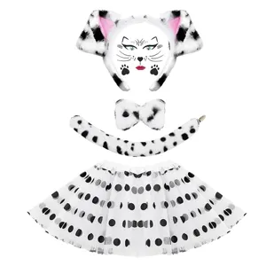 Easter Plush Dalmatian Dog Headband Cute Animal Hair Accessories Set Cosplay Party Performance Costume