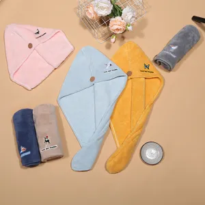 Thickened coral fleece dry hair cap super absorbent quick drying hair towel for home use