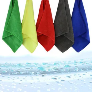 Detailed view of assorted multi-color microfiber cleaning cloths for everyday kitchen tasks.