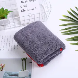 Toalla de lavado de coches de microfibra gruesa, textura de doble pelo, paño de limpieza absorbente.