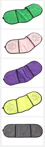 Toalla de microfibra para mascotas con bolsillos y diseño de huellas para limpieza de perros gatos