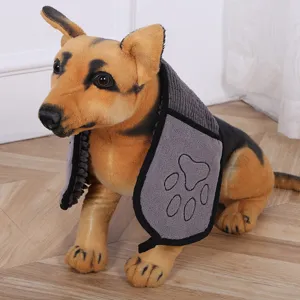 Toalla de Chenilla para Mascotas Perro Gato Toalla de Baño Súper Absorbente de Secado Rápido Toallas de Baño con Huella de Pata Artículos para Mascotas