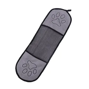 Toalla de chenilla para mascotas con huella, super absorbente perro gato baño secado rápido.