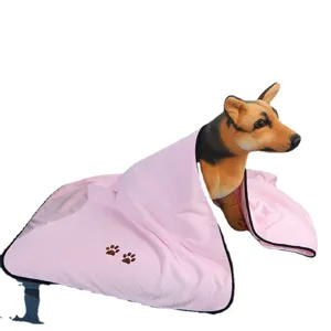 Toalla absorbente de microfibra para mascotas grandes, secado rápido y manta de baño multiusos.