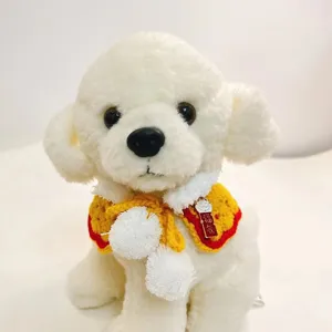 Cute pet New Year knitted cape scarf red yellow woven cat dog festive holiday accessory