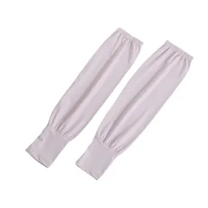Summer solid color thin breathable sun protection ice silk sleeves long arm guards pairs.