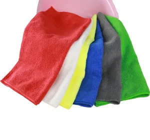Microfiber cleaning cloth set for kitchen dishwashing, multi-color absorbent wiping rag.